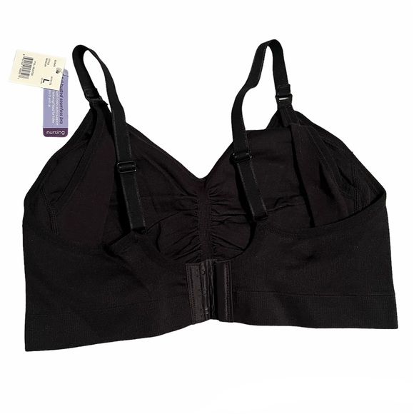 NEW! Lot of 3 Motherhood Maternity Black Seamless Nursing Bras Size Large - Picture 10 of 12